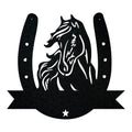 Horse Head & Horseshoe Monogram - Metal Sign
